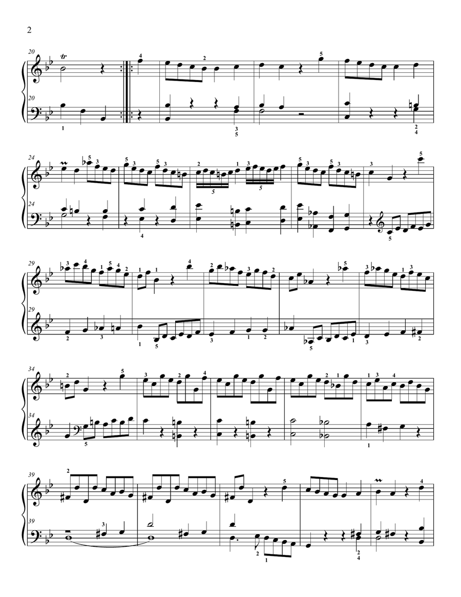 Haydn Divertimento in G minor Easy Piano scores gallery preview page 2