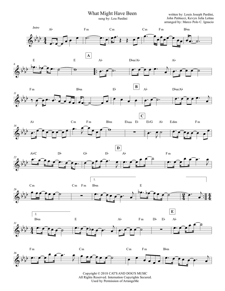 What Might Have Been Piano scores gallery preview page 1