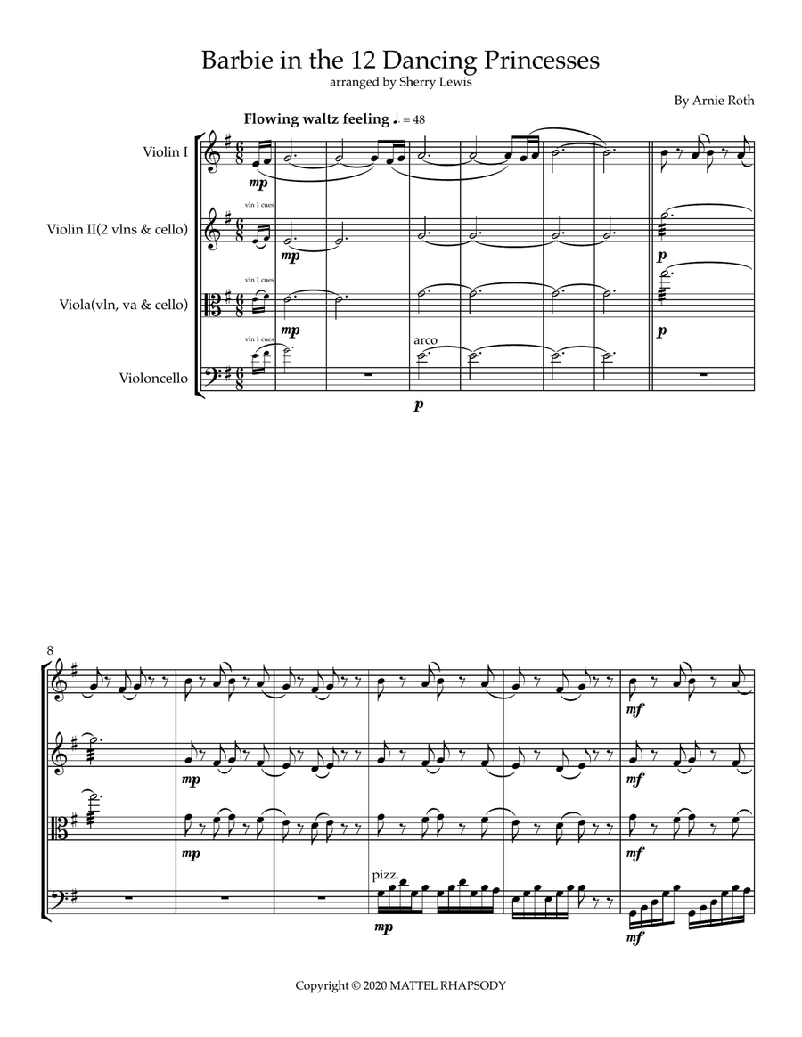 Barbie In The 12 Dancing Princesses Main Titles String Trio scores gallery preview page 3