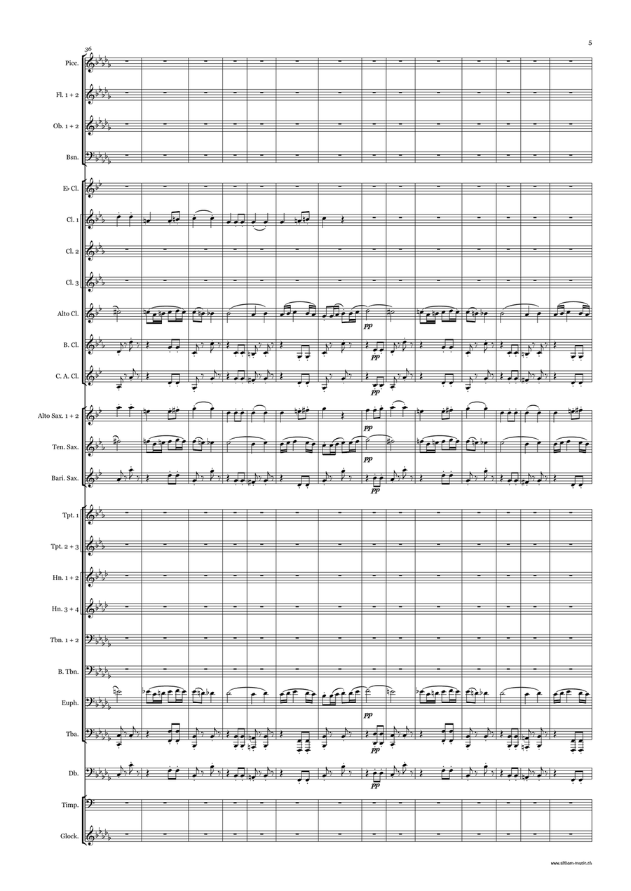 Allegretto from Symphony No. 7 Op. 92 Concert Band scores gallery preview page 6