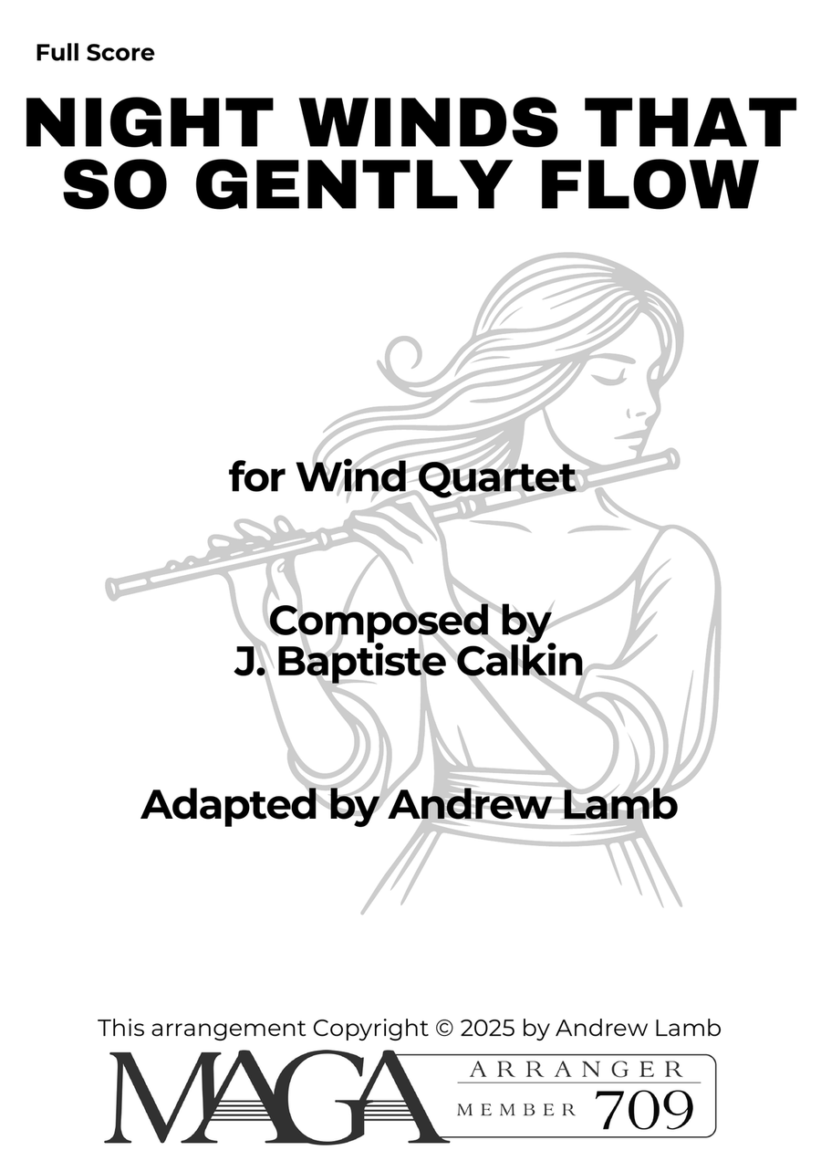 J. Baptiste CALKIN | Night Winds That So Gently Flow | for Wind Quartet Woodwind Quartet scores gallery preview page 2