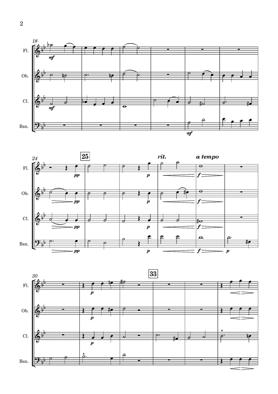 J. Baptiste CALKIN | Night Winds That So Gently Flow | for Wind Quartet Woodwind Quartet scores gallery preview page 6