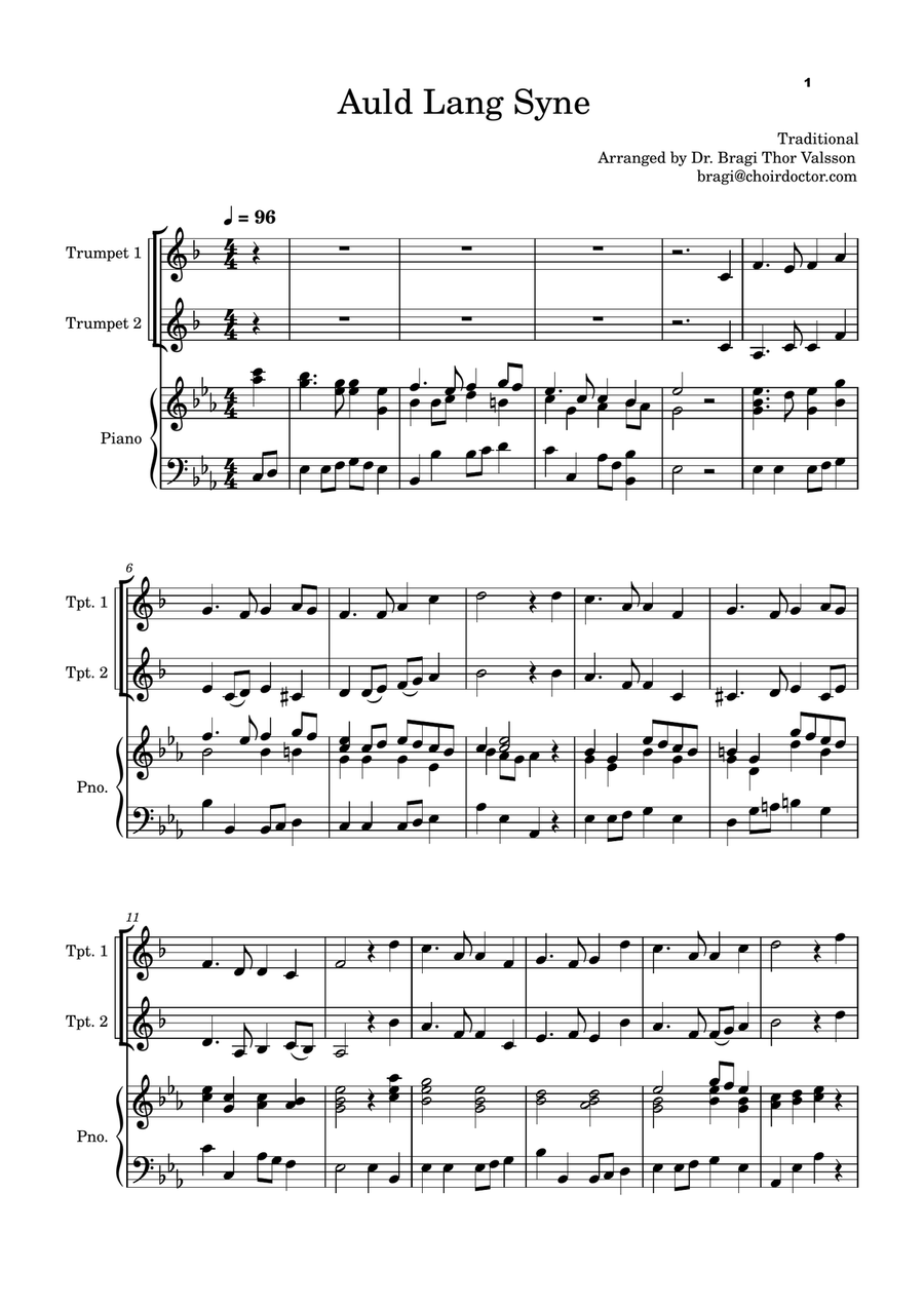 Five Christmas Songs for two Trumpets - volume 3 Trumpet Duet scores gallery preview page 2