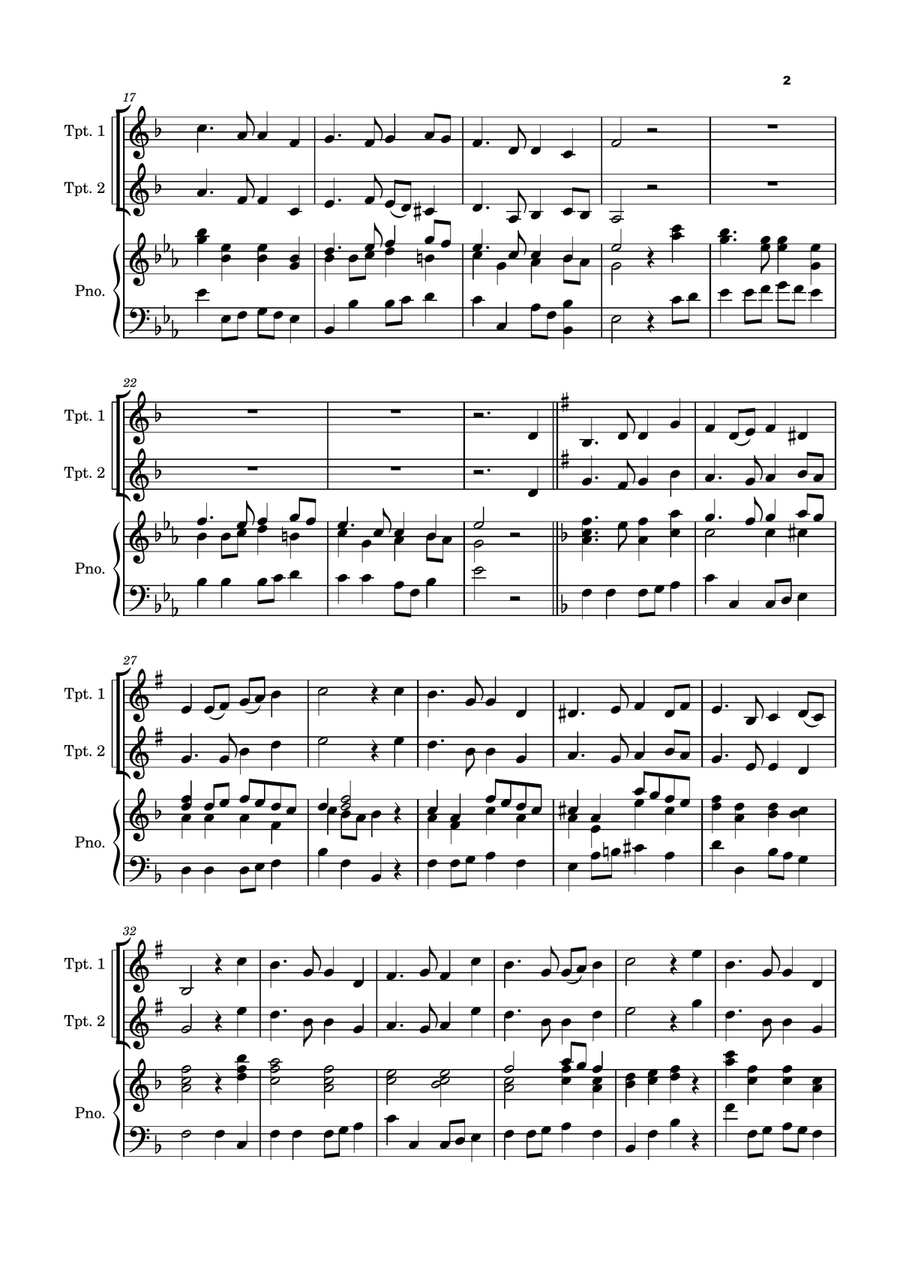 Five Christmas Songs for two Trumpets - volume 3 Trumpet Duet scores gallery preview page 3