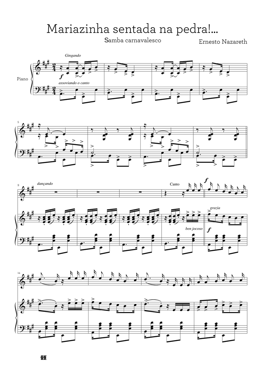 Marizinha sentada na pedra! Chamber Music scores gallery preview page 1