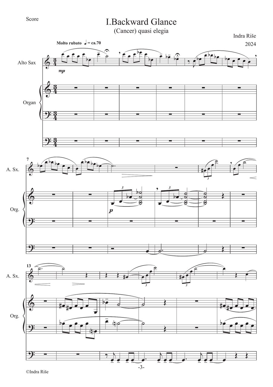 Trilogy from the cycle NATURA SIDERUM for saxophone and organ Alto Saxophone scores gallery preview page 3