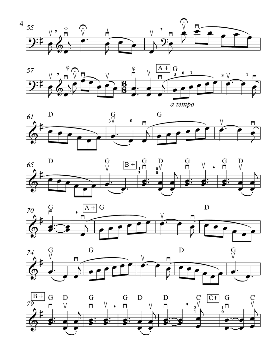 Drualas Os Cionn An Dorais - Mistletoe Above The Door (A Celtic Carol for Cello) Celtic Fiddle scores gallery preview page 4