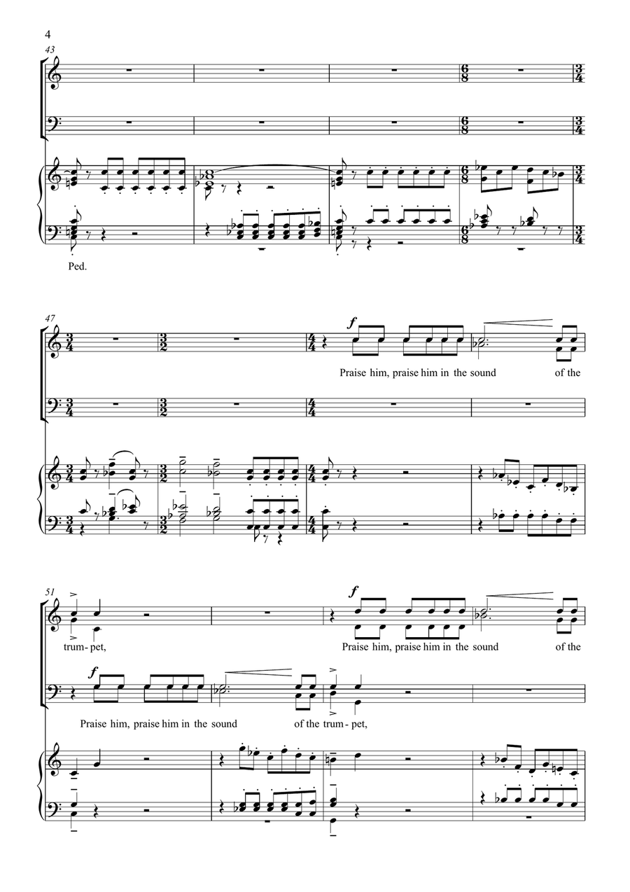 Psalm 150 (SATB and organ version) 4-Part scores gallery preview page 4