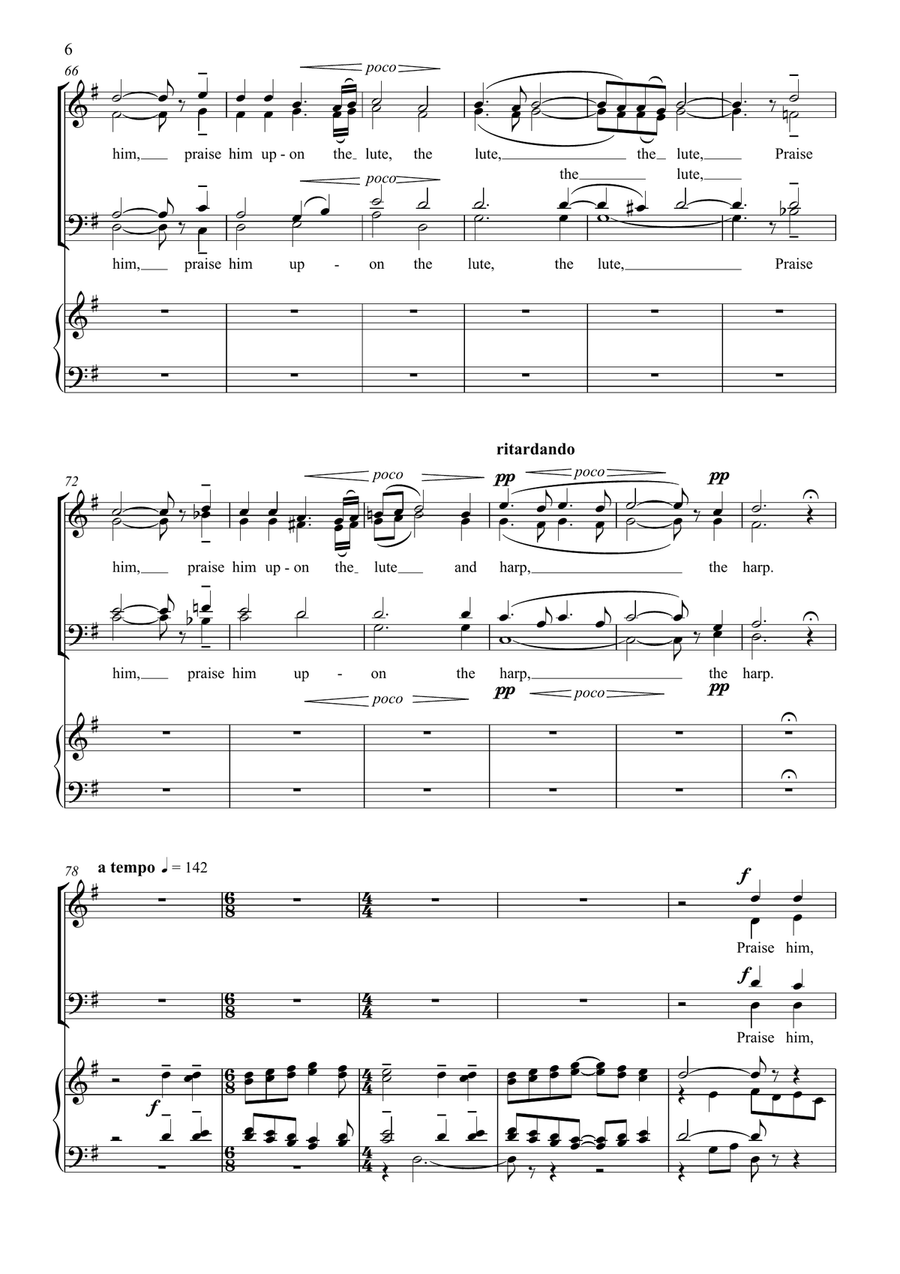 Psalm 150 (SATB and organ version) 4-Part scores gallery preview page 6