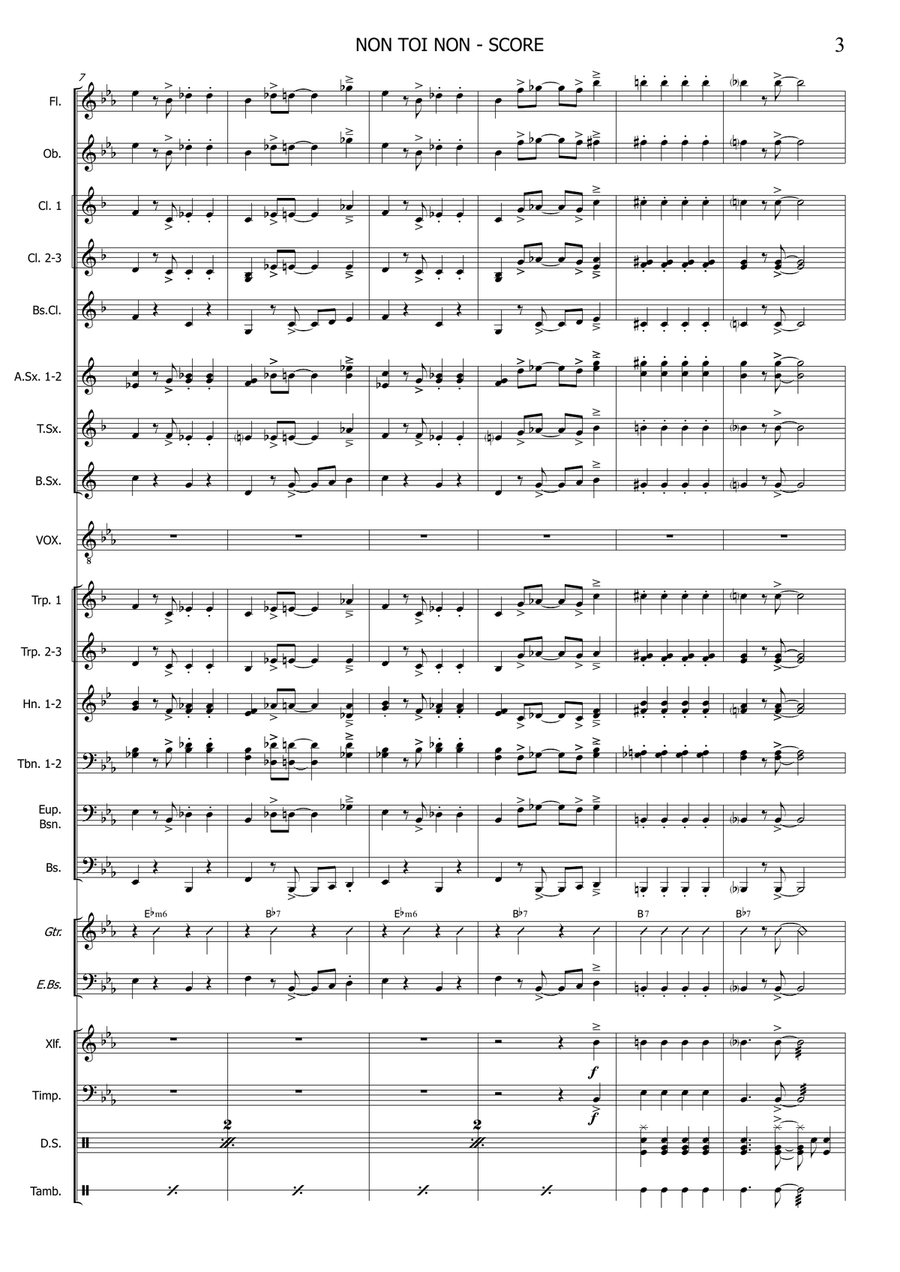 Non Toi Non Non Toi Non Concert Band scores gallery preview page 4