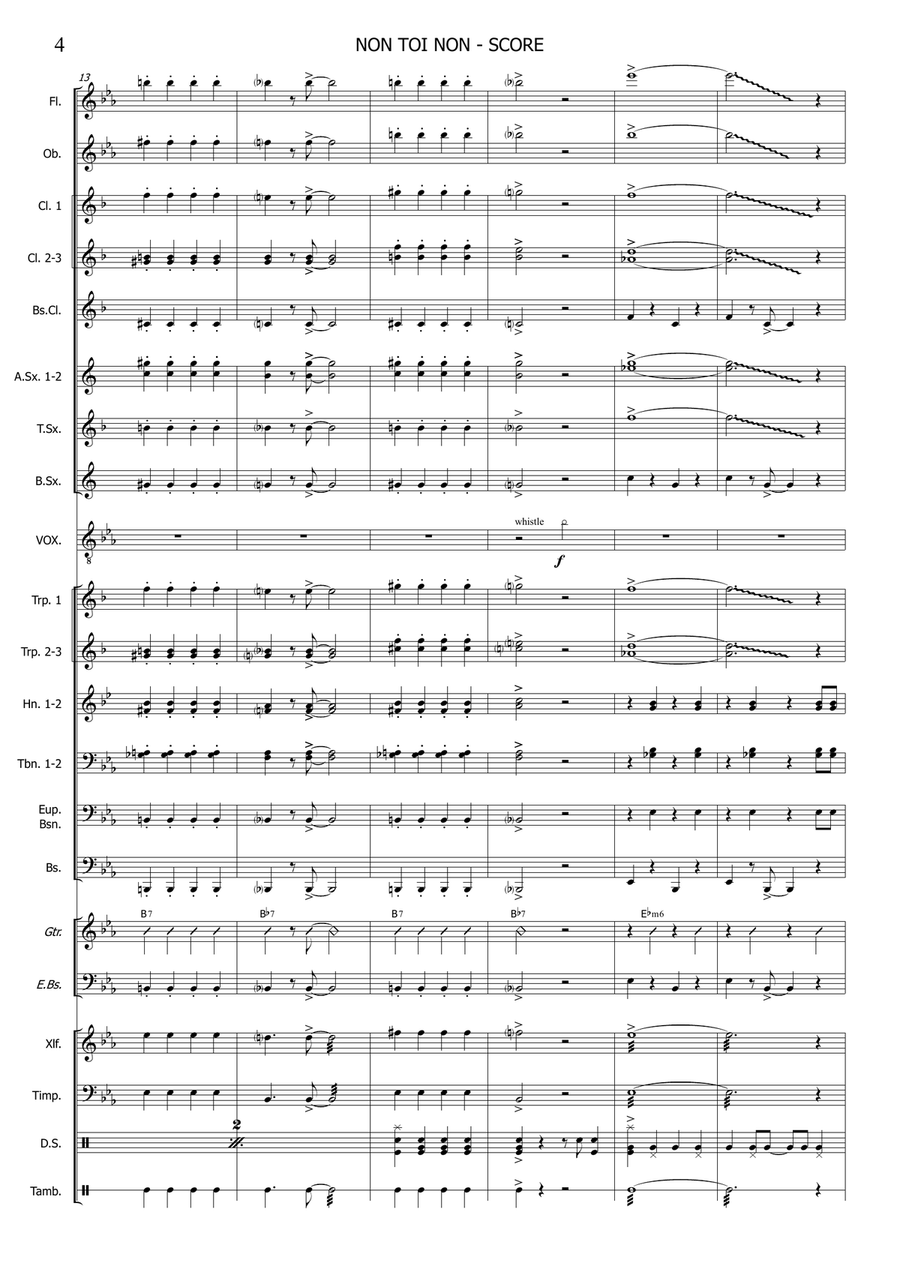 Non Toi Non Non Toi Non Concert Band scores gallery preview page 5