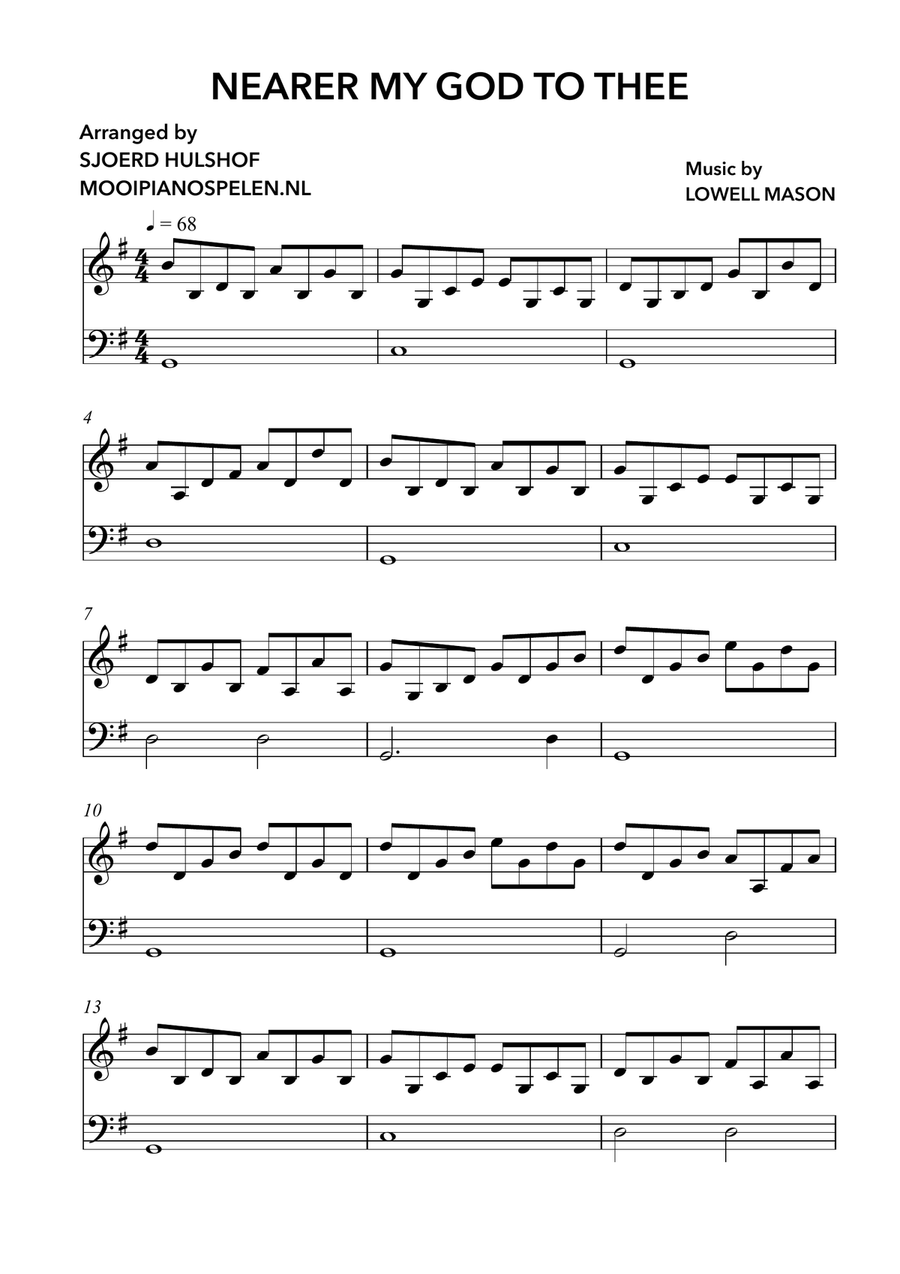 Nearer My God To Thee Nearer My God To Thee Piano Solo scores gallery preview page 1