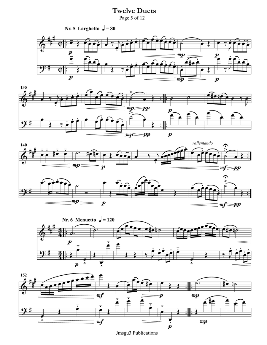 Mozart: Twelve Duets K. 487 for Clarinet & Cello Chamber Music scores gallery preview page 5