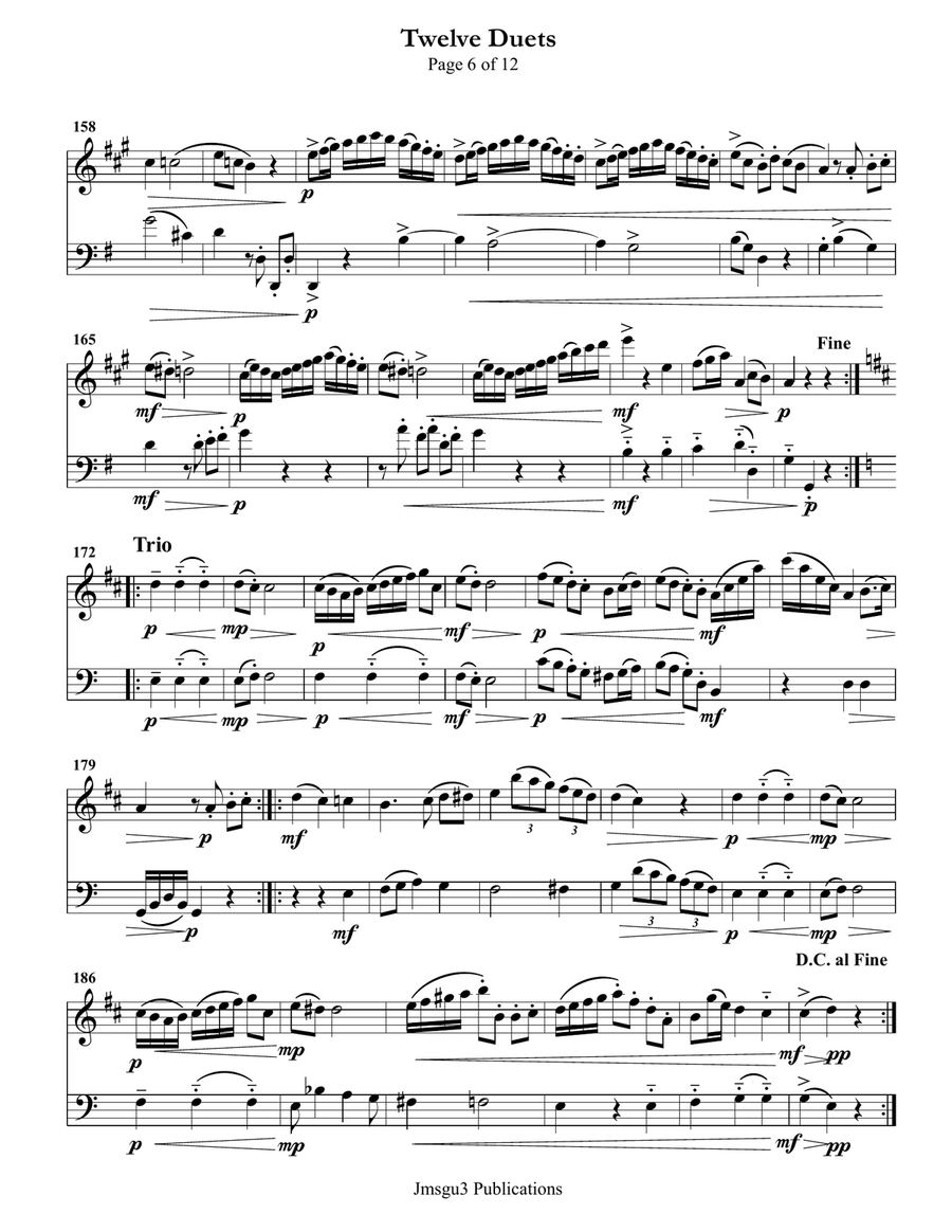 Mozart: Twelve Duets K. 487 for Clarinet & Cello Chamber Music scores gallery preview page 6