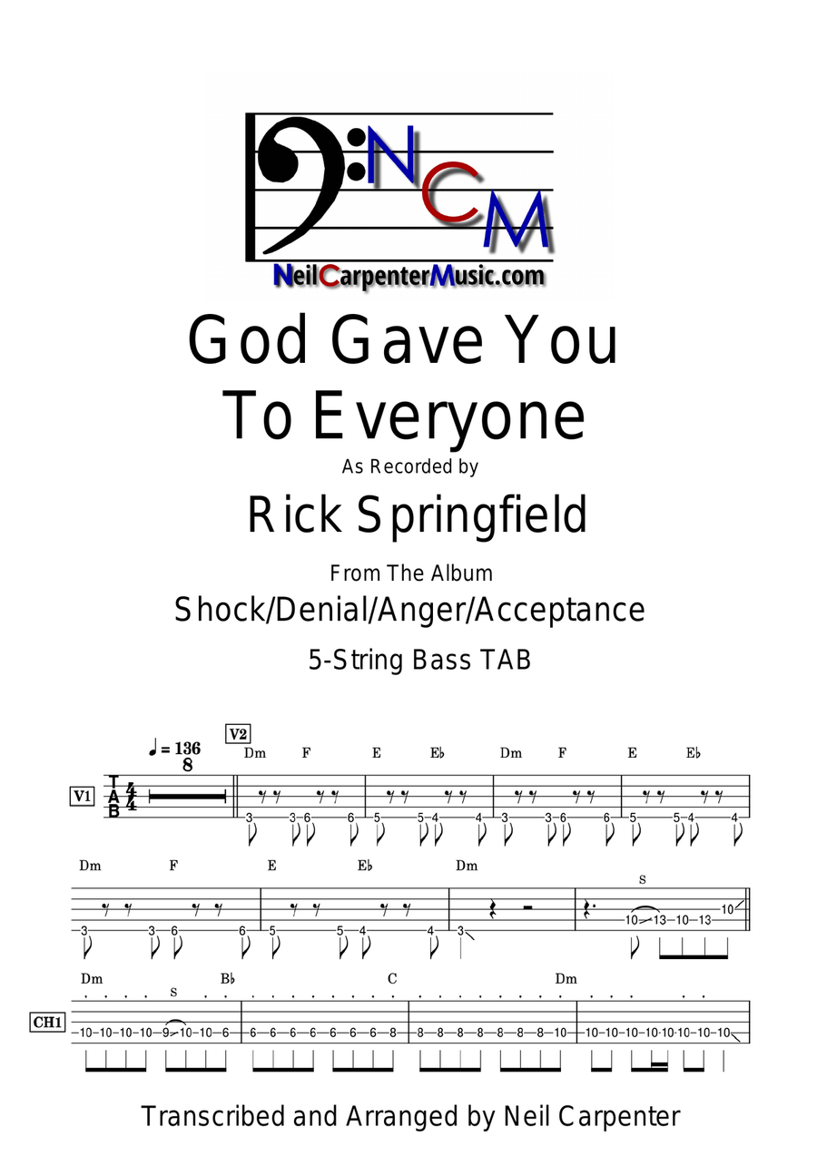 God Gave You To Everyone God Gave You To Everyone Acoustic Guitar scores gallery preview page 1