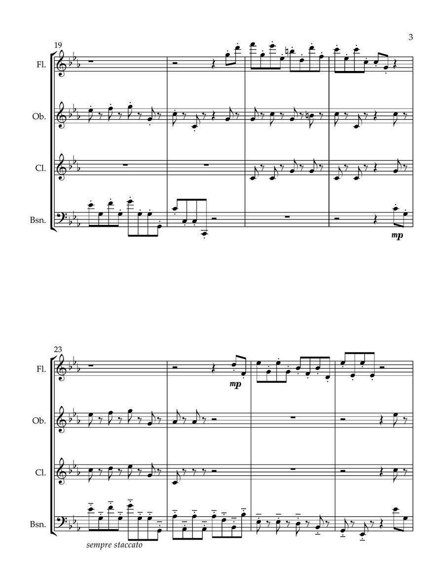 Air Ecossais op. 105 No. 2 Woodwind Quartet scores gallery preview page 3