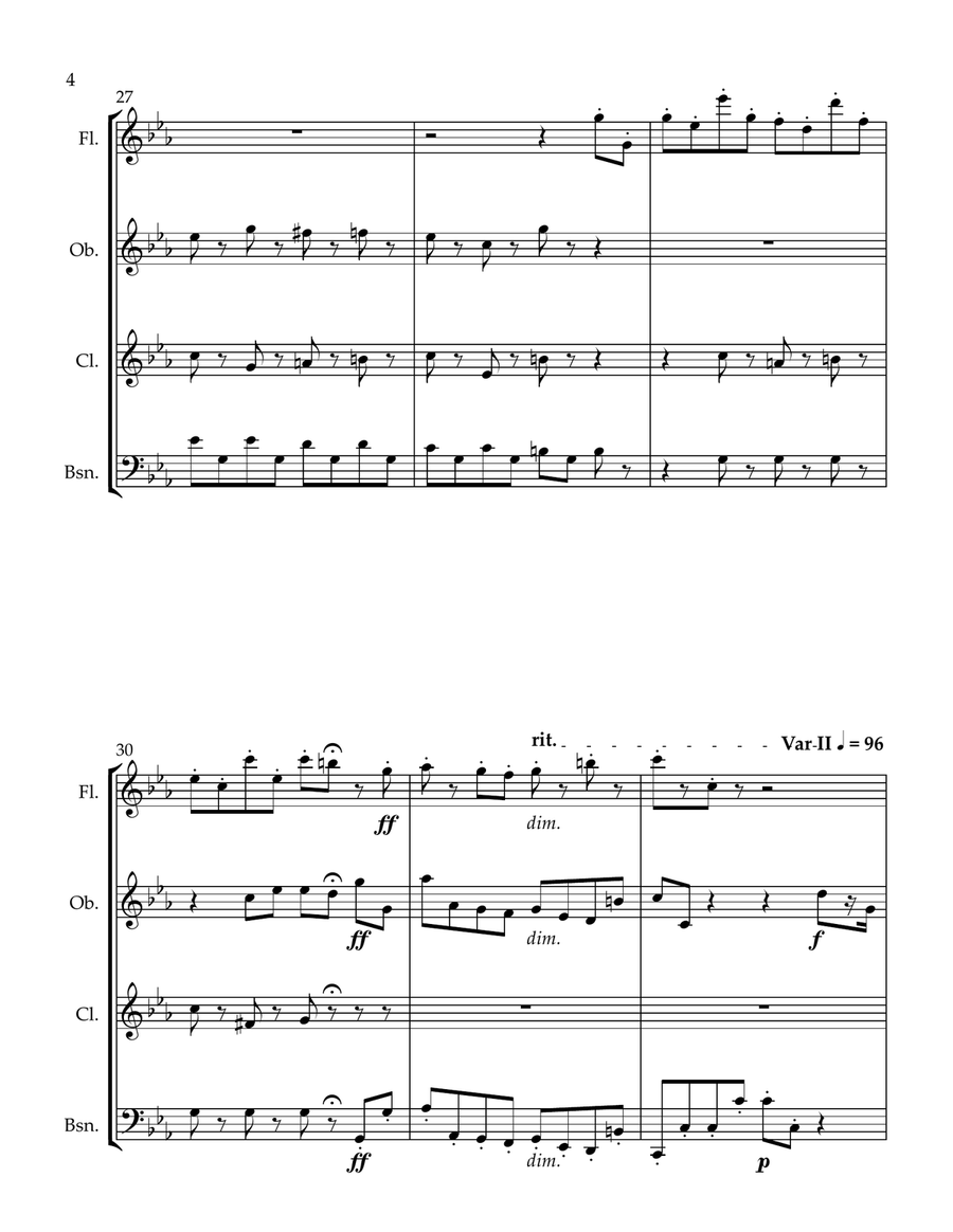 Air Ecossais op. 105 No. 2 Woodwind Quartet scores gallery preview page 4