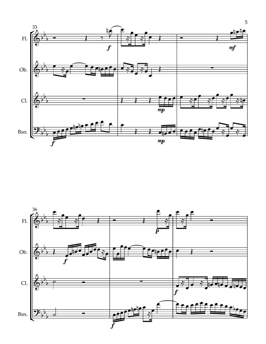 Air Ecossais op. 105 No. 2 Woodwind Quartet scores gallery preview page 5