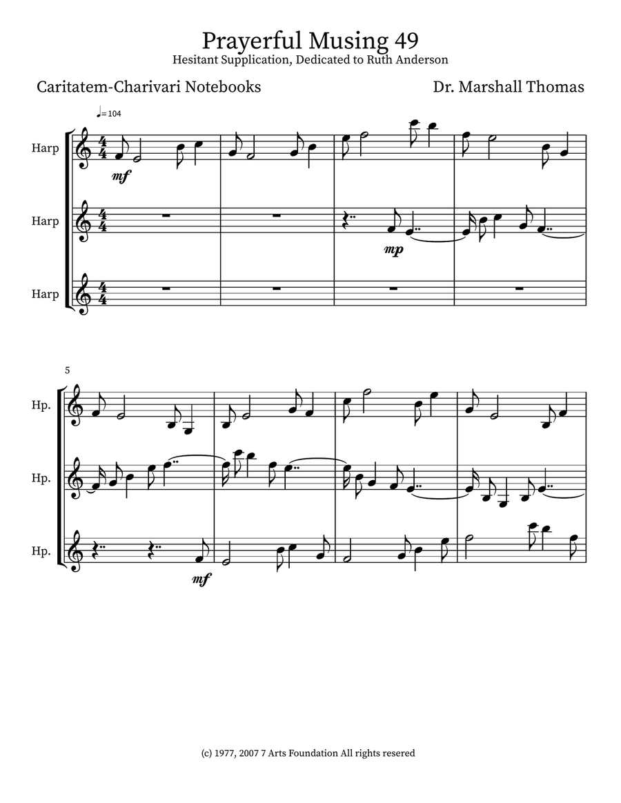 Prayerful Musing 49 Prayerful Musing 49 Small Ensemble scores gallery preview page 1
