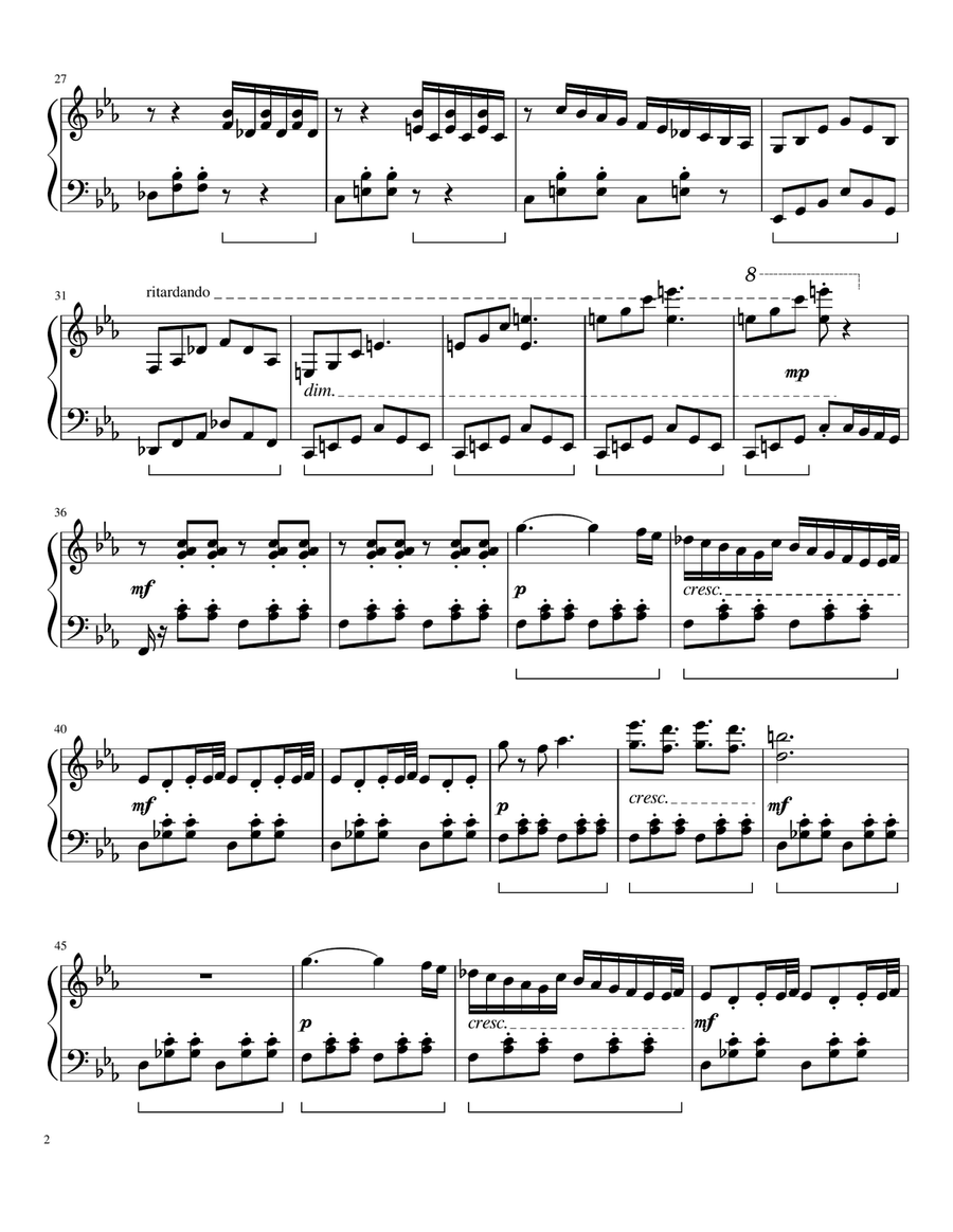 Waltz No. 1 in E Flat Major Piano Solo scores gallery preview page 2