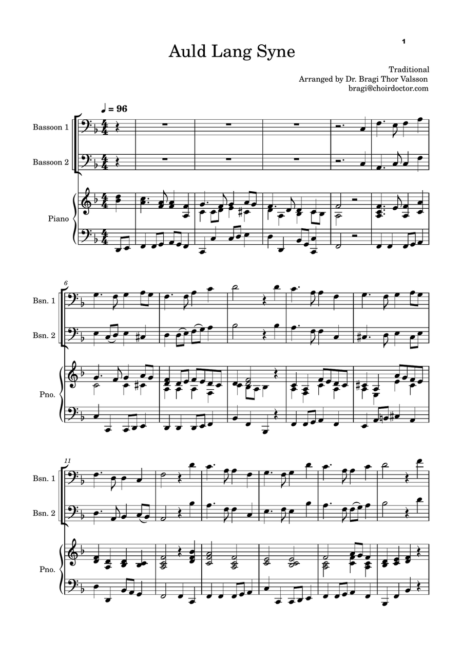 Five Christmas Songs for two Bassoons - volume 3 Woodwind Duet scores gallery preview page 2