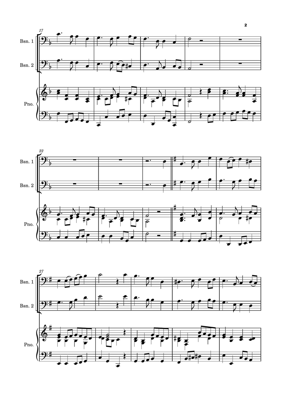 Five Christmas Songs for two Bassoons - volume 3 Woodwind Duet scores gallery preview page 3