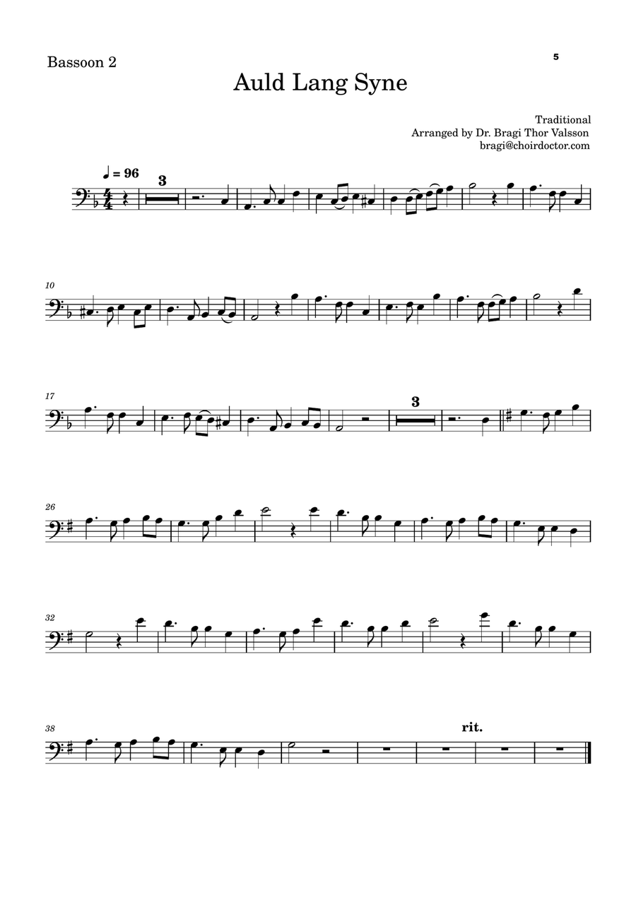 Five Christmas Songs for two Bassoons - volume 3 Woodwind Duet scores gallery preview page 6