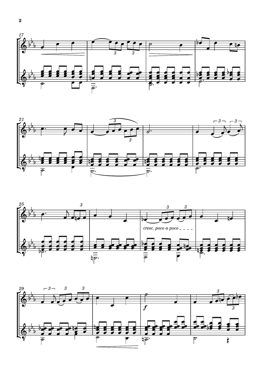 APRÉS UN RÊVE [GABRIEL FAURÉ] FOR VIOLIN AND GUITAR String Duet scores gallery preview page 3