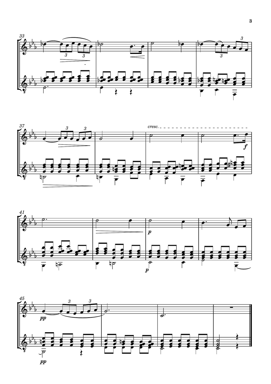 APRÉS UN RÊVE [GABRIEL FAURÉ] FOR VIOLIN AND GUITAR String Duet scores gallery preview page 4