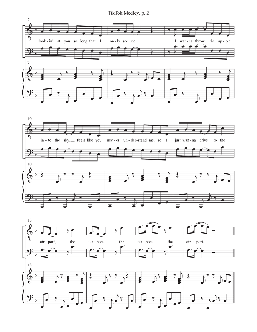 Medley: Apple with Kings & Queens and Abracadabra TTBB scores gallery preview page 2