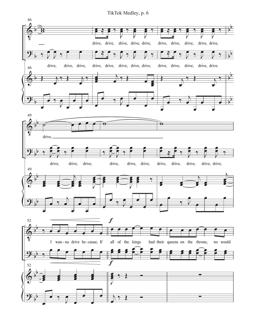 Medley: Apple with Kings & Queens and Abracadabra TTBB scores gallery preview page 6