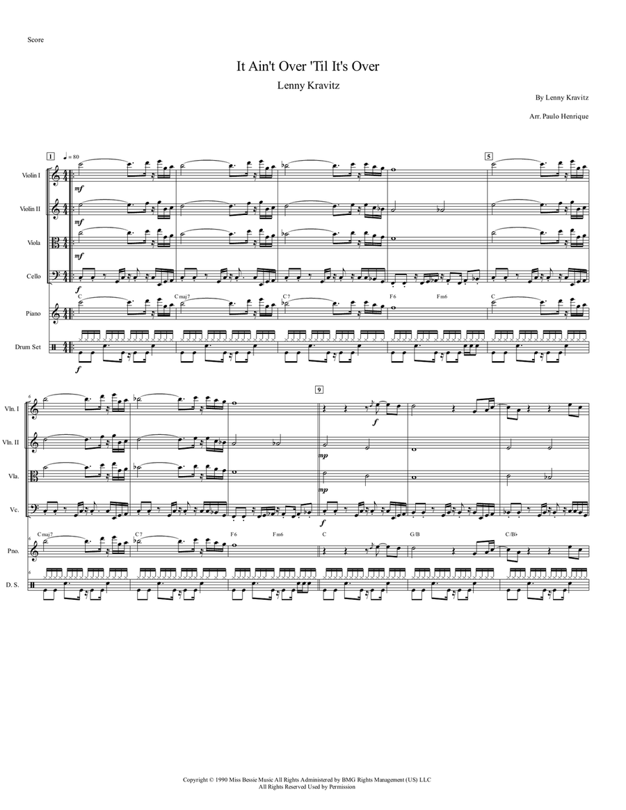 It Ain't Over 'til It's Over String Quartet scores gallery preview page 2