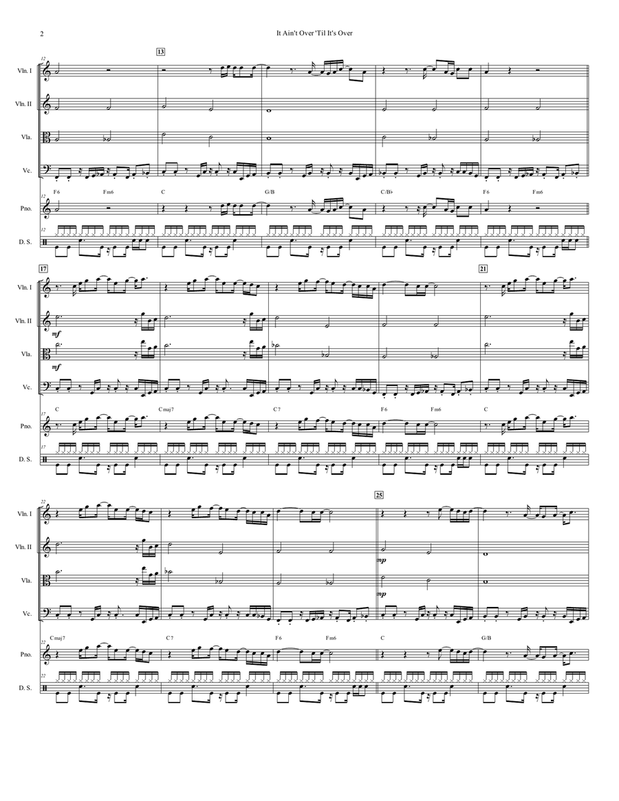It Ain't Over 'til It's Over String Quartet scores gallery preview page 3