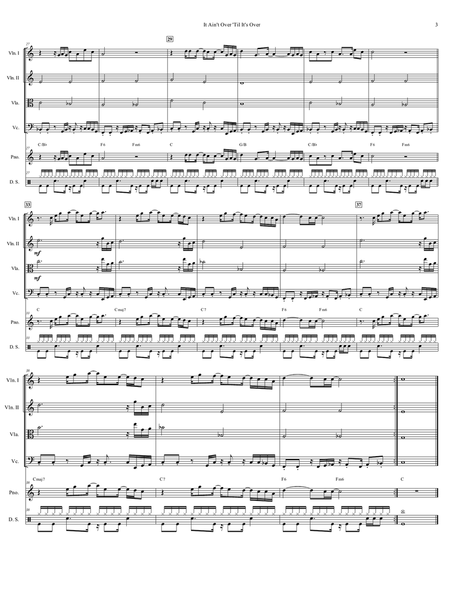 It Ain't Over 'til It's Over String Quartet scores gallery preview page 4