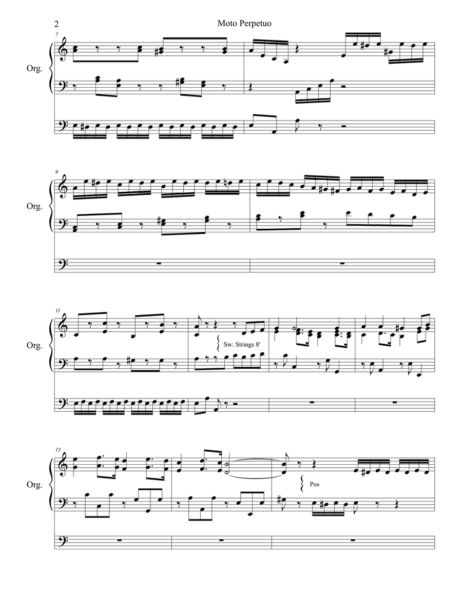 Moto Perpetuo (Für Elisa) Organ Solo scores gallery preview page 2