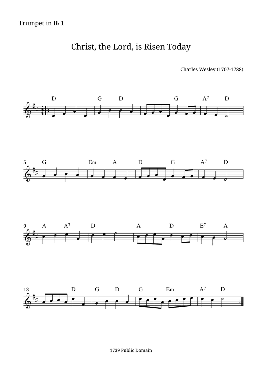 Christ, the Lord, Is Risen Today Trumpet Duet scores gallery preview page 2