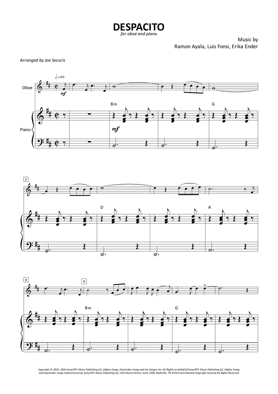 Despacito Despacito Piano scores gallery preview page 1