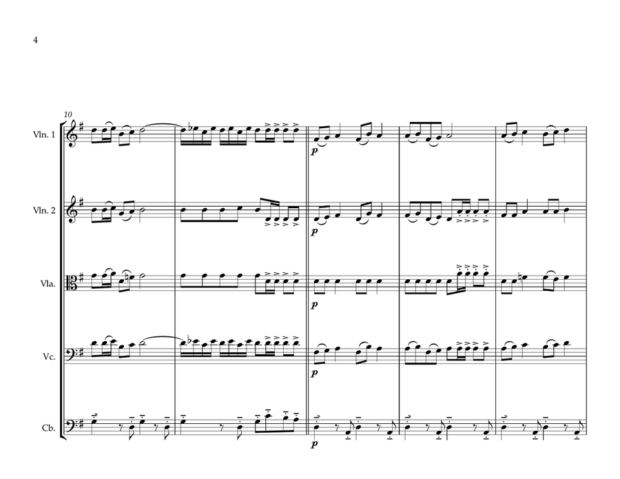 Turkmen National Anthem for String Orchestra String Orchestra scores gallery preview page 4