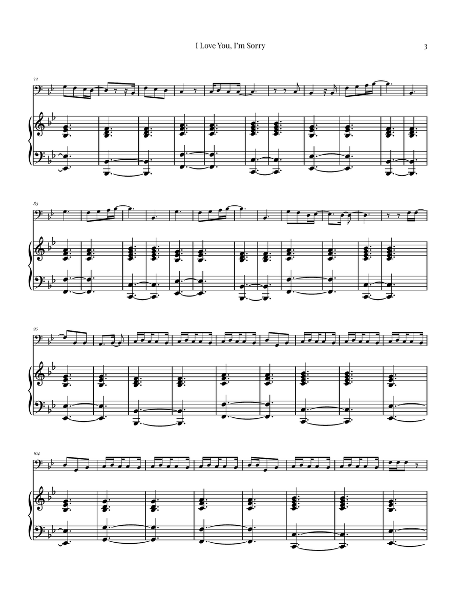 I Love You, I'm Sorry Piano scores gallery preview page 3