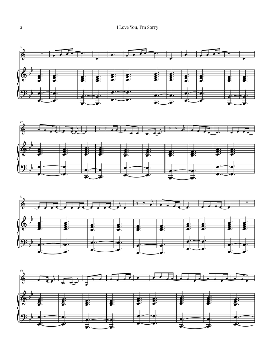 I Love You, I'm Sorry B-Flat Clarinet scores gallery preview page 2