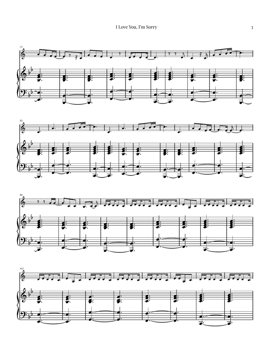 I Love You, I'm Sorry B-Flat Clarinet scores gallery preview page 3