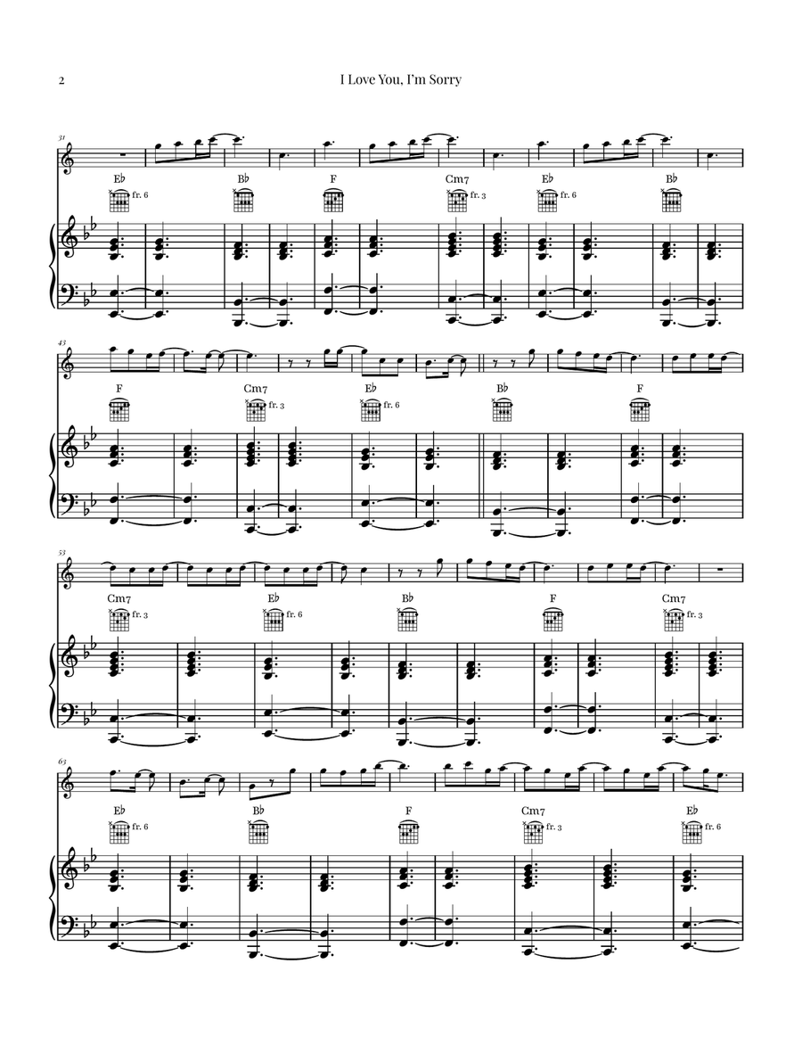 I Love You, I'm Sorry Tenor Saxophone scores gallery preview page 2