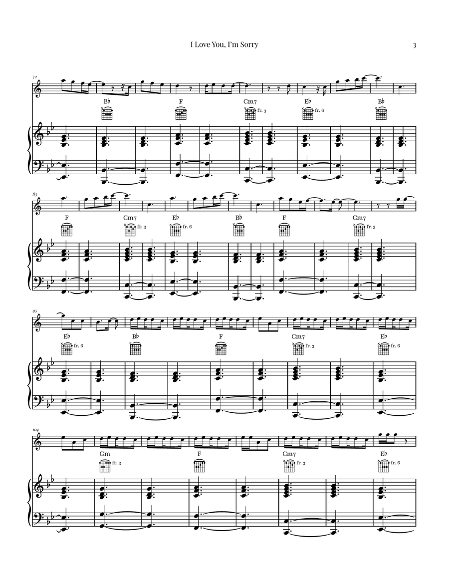 I Love You, I'm Sorry Tenor Saxophone scores gallery preview page 3