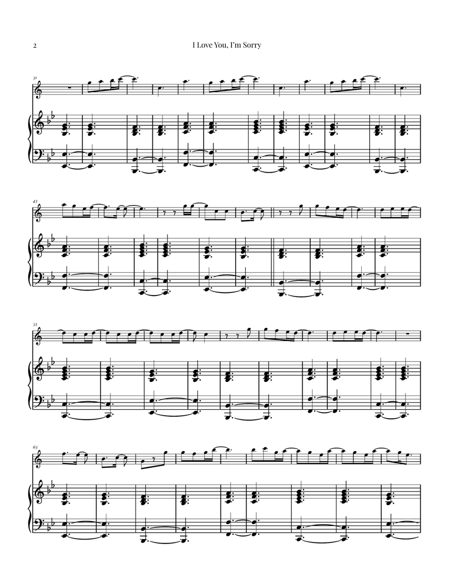 I Love You, I'm Sorry Tenor Saxophone scores gallery preview page 2