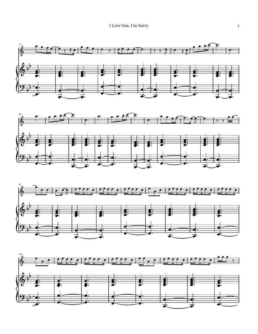 I Love You, I'm Sorry Tenor Saxophone scores gallery preview page 3