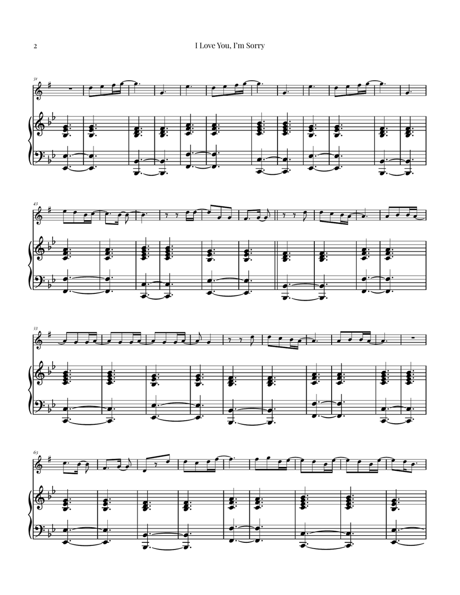 I Love You, I'm Sorry Alto Saxophone scores gallery preview page 2