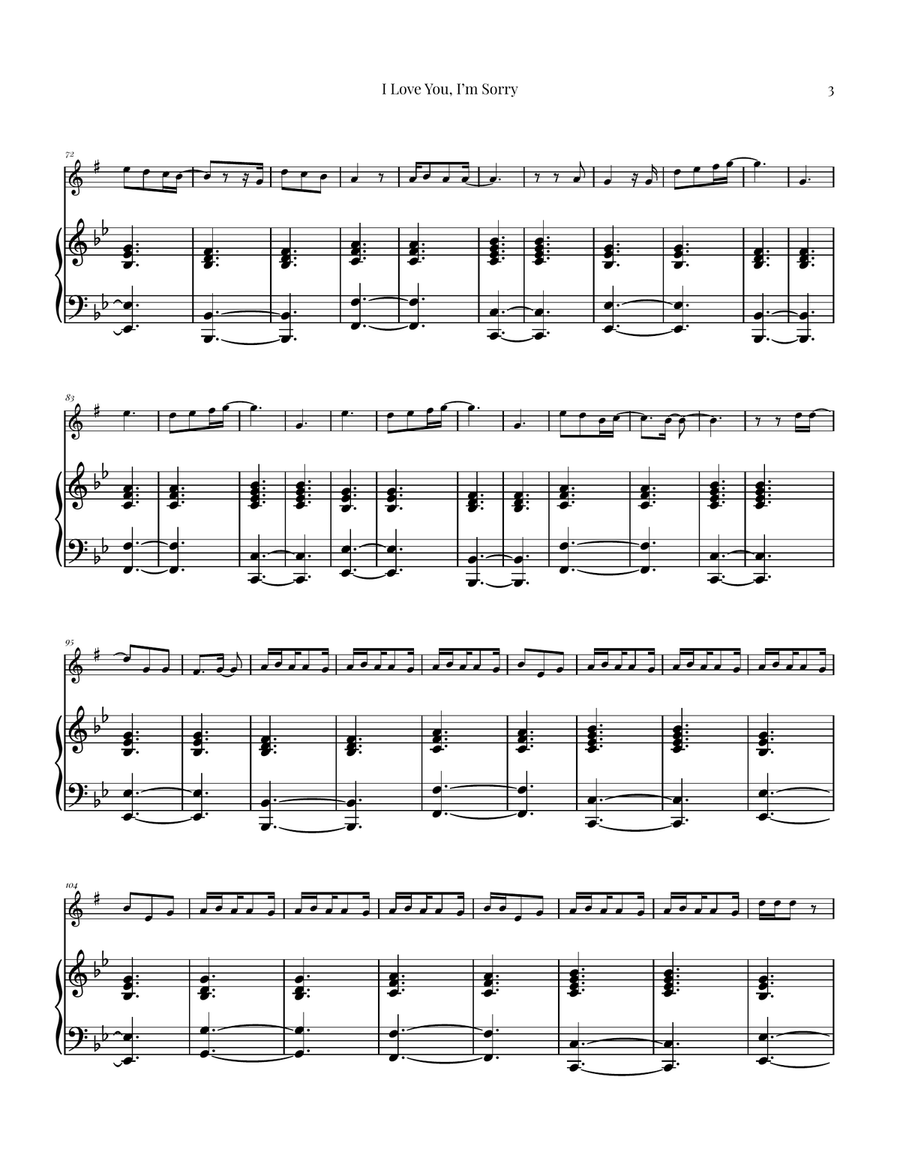 I Love You, I'm Sorry Alto Saxophone scores gallery preview page 3