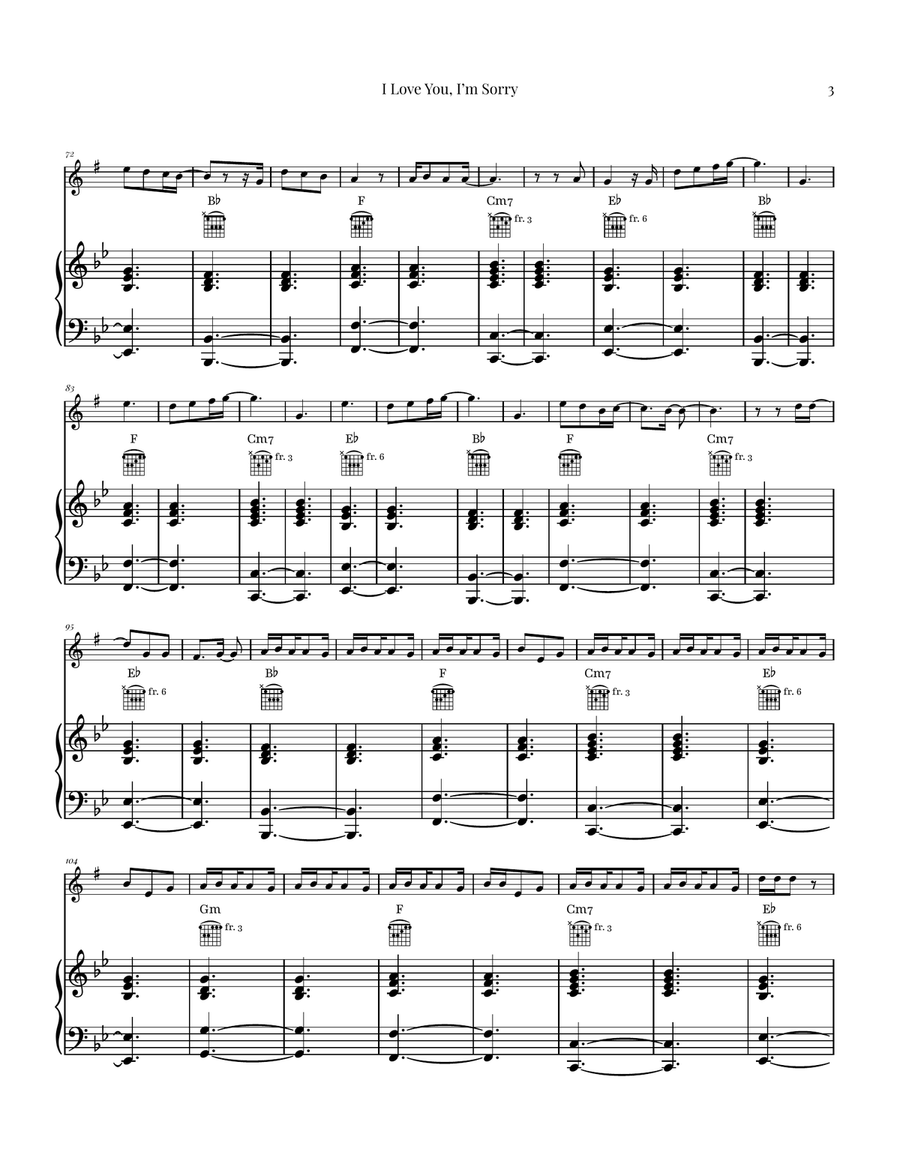 I Love You, I'm Sorry Alto Saxophone scores gallery preview page 3
