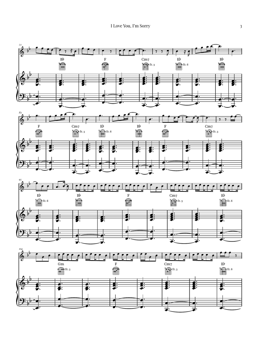 I Love You, I'm Sorry Flute Solo scores gallery preview page 3