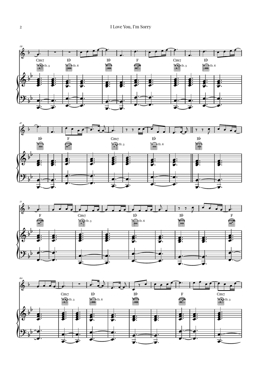 I Love You, I'm Sorry Piano scores gallery preview page 2